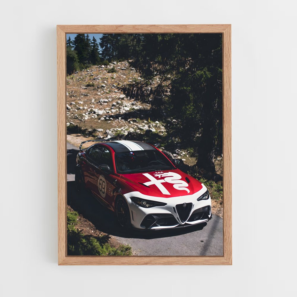 Poster Route Rouge et Blanche – affiche Alfa Romeo (vue 4)